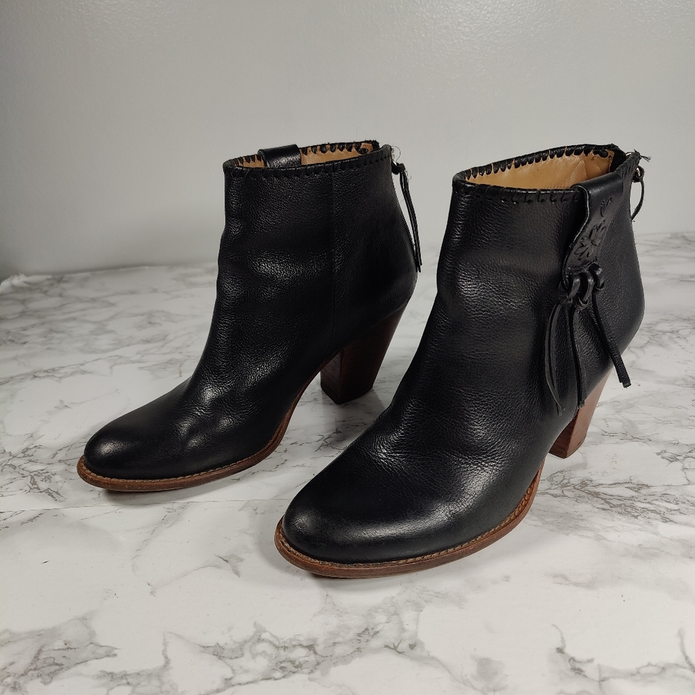 Jack Rogers Greer Black Leather Booties Size 7.5